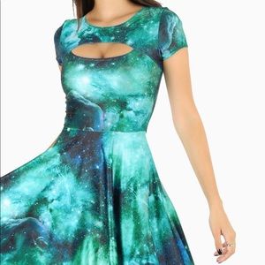 Blackmilk peephole galaxy longline dress
